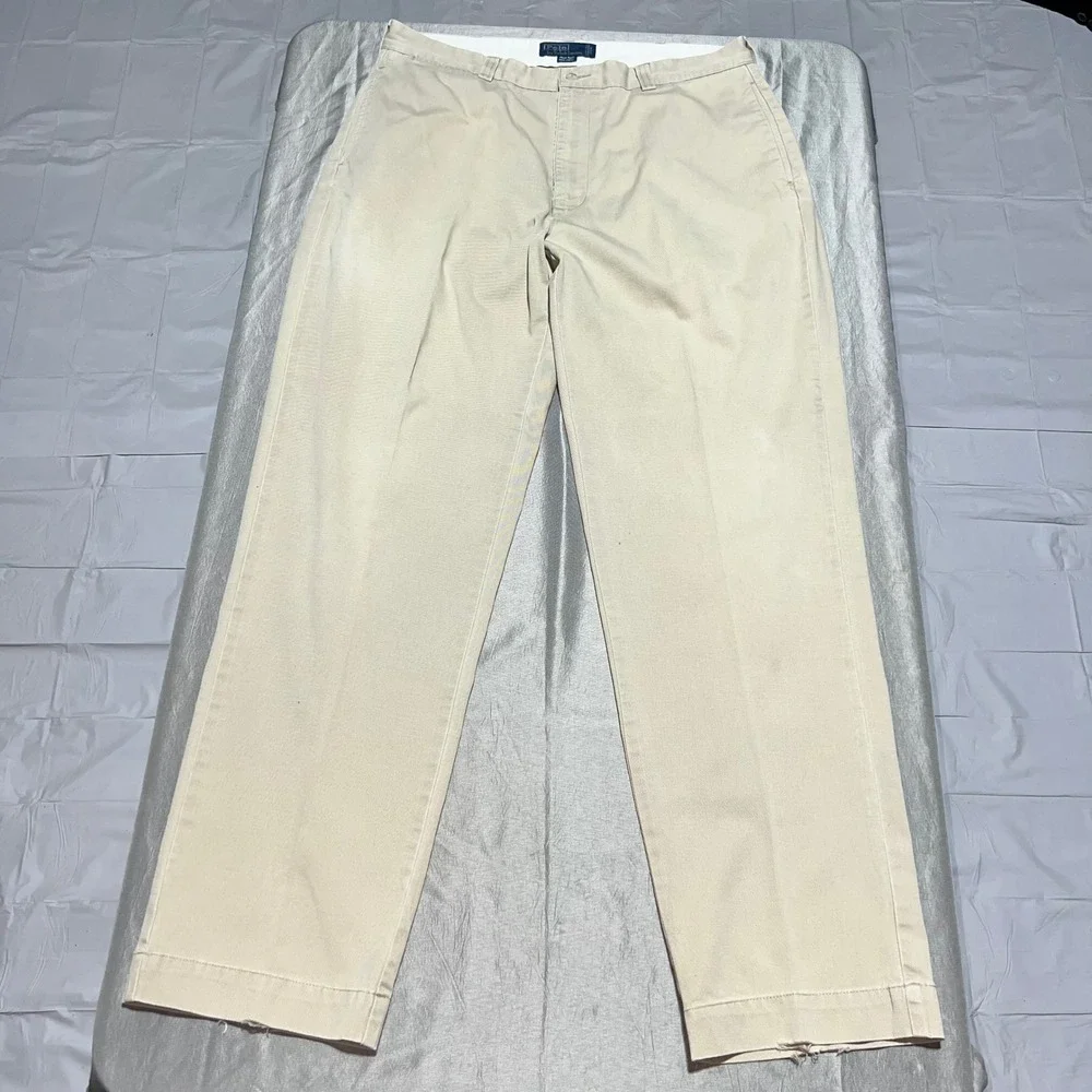 Polo Ralph Lauren Philip Pant Mens 36x34 Khaki Chino Cotton Straight Leg Beige